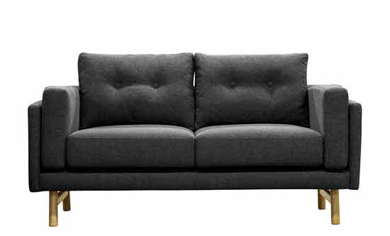 black fabric sofa