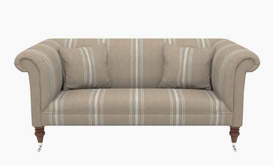 brighton 2 seat sofa in grey wool