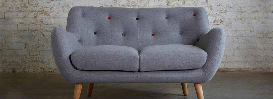 Small grey deals 2 seater sofa