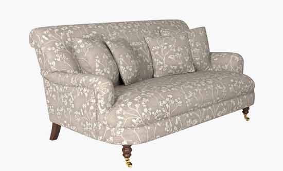 small sofa in cream fabric