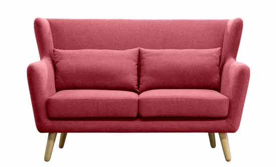 small sofa in red fabric