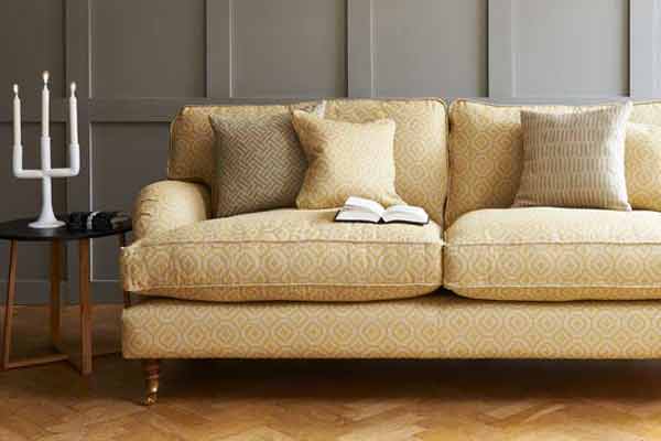 alwinton yellow checked sofa