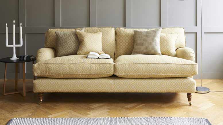 alwinton luxury sofa in yellow fabric