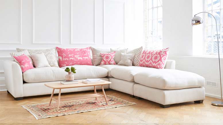hambledon corner sofa in cream fabric