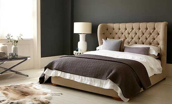 Morris & co designer fabric bed