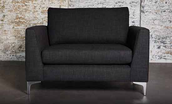 black fabric love seat