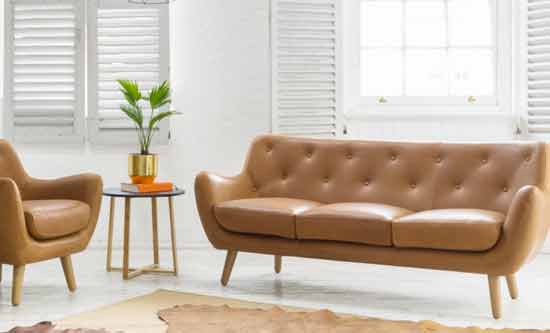 brown leather fast delivery sofa
