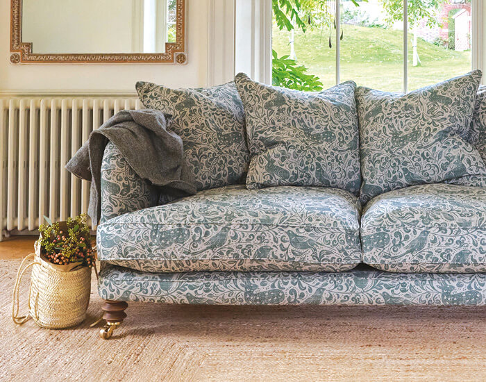 V&A printed linen sofas