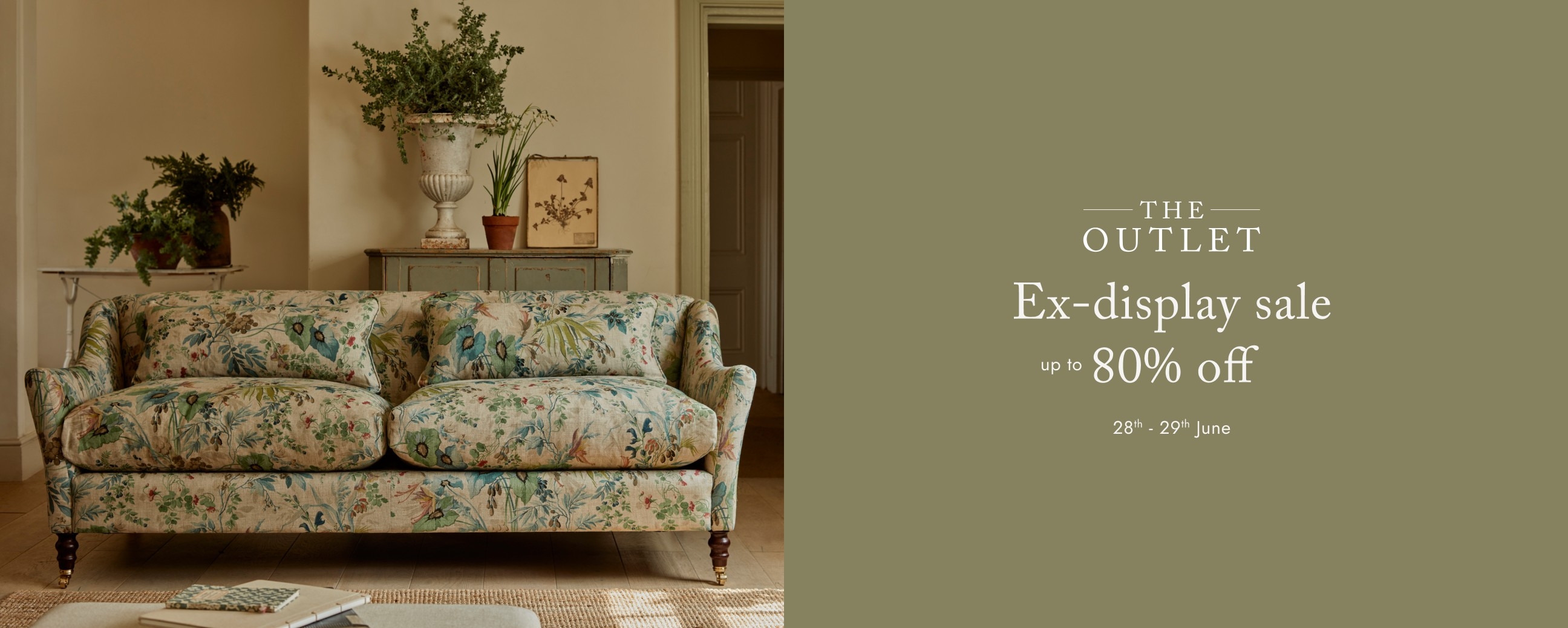 Enjoy up to 80% off ex-display sofas, fabrics, and one-off showroom pieces