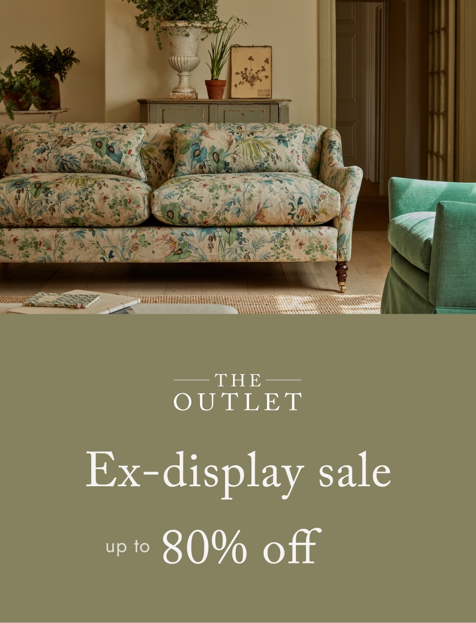 Enjoy up to 80% off ex-display sofas, fabrics, and one-off showroom pieces